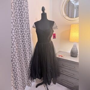 NWT Unique Vintage Black Garden Mesh Dress
